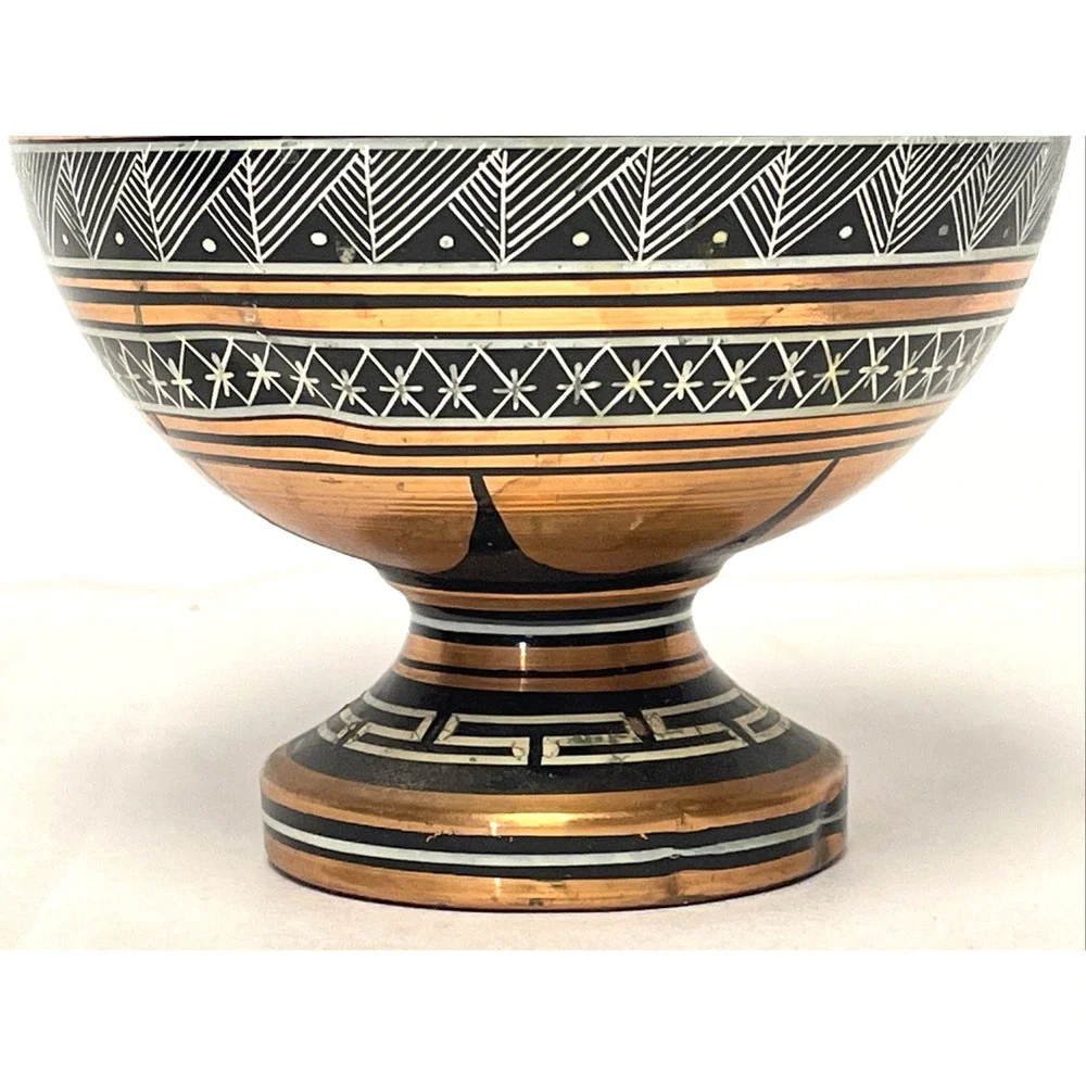 Greek Amphora Vase Hand Made in Greece Copper Black Urn 6
